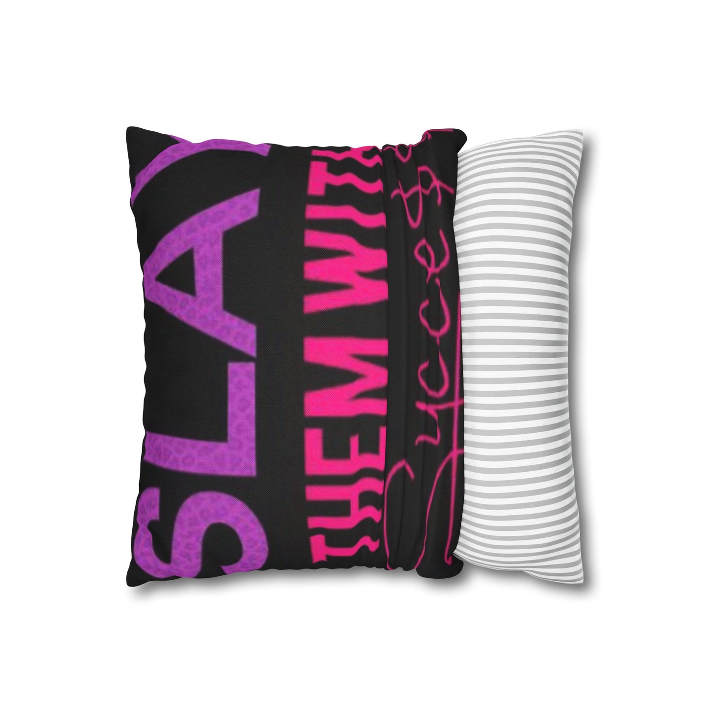 Bold Motivational Pillowcase for Home Decor, Inspirational Gifts, Cozy Bedroom Accent, Slay Them with Success Design, Modern Cushion Cover