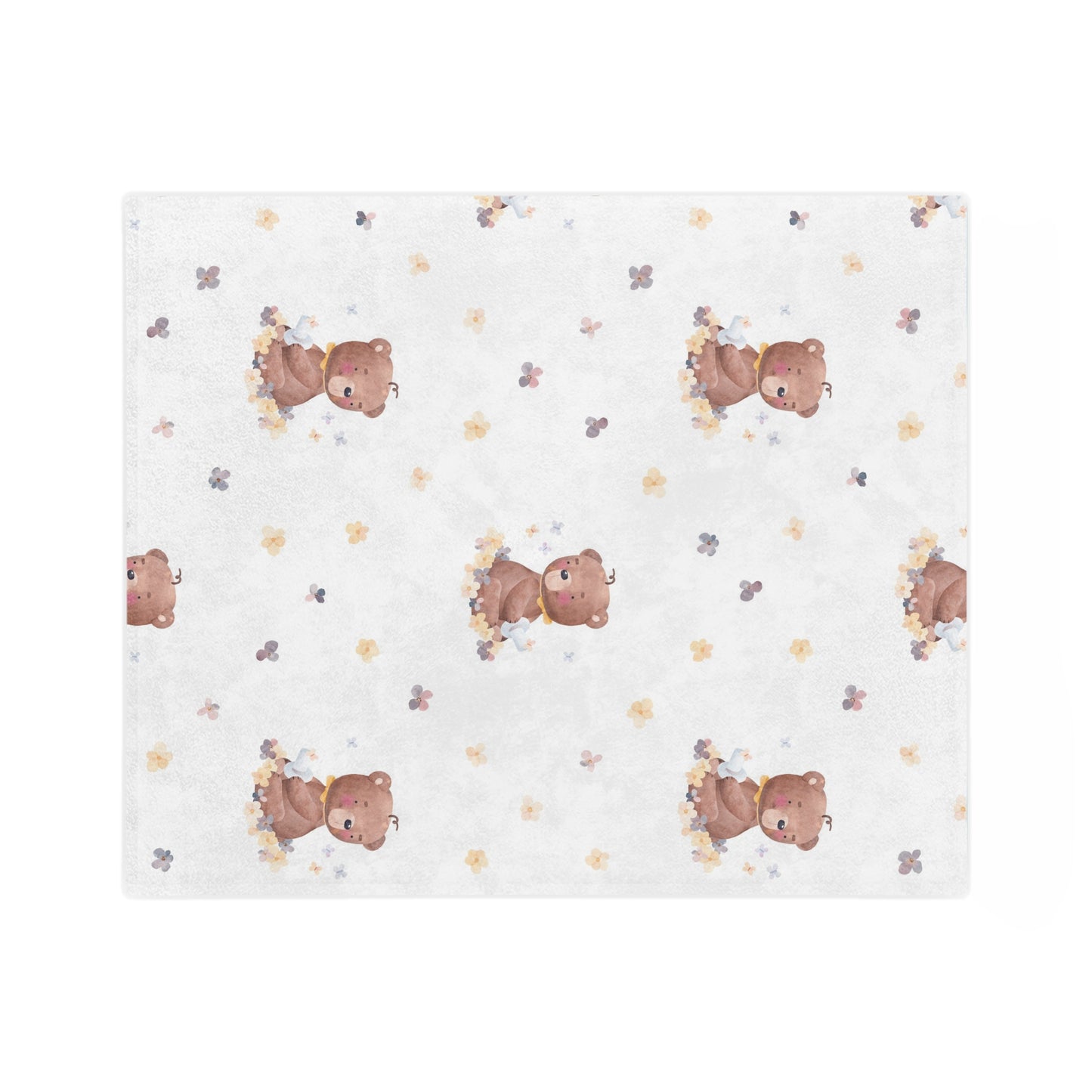 Cozy Bear Microfiber Blanket - Soft Velveteen Baby & Toddler Nursery Throw