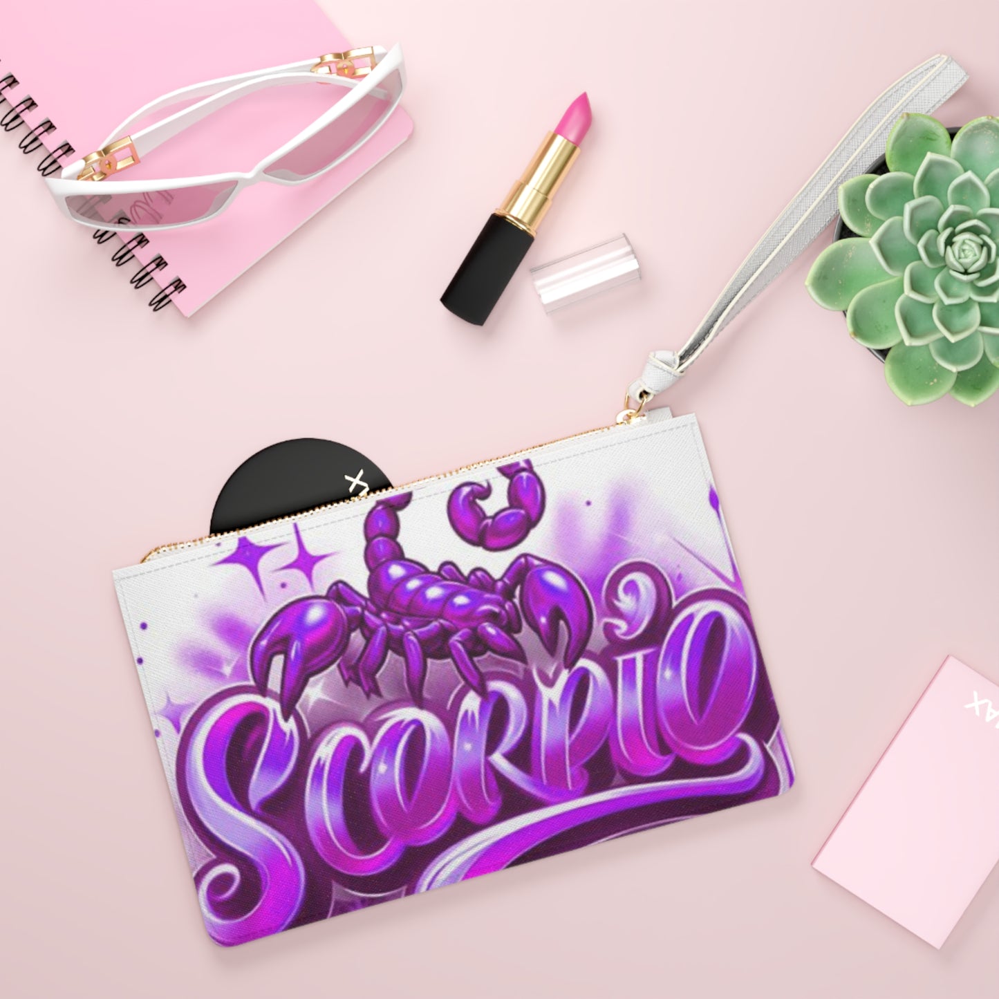 Scorpio Clutch Bag | Zodiac Scorpion Purse, Astrology Gift, Trendy Cosmetic Pouch,