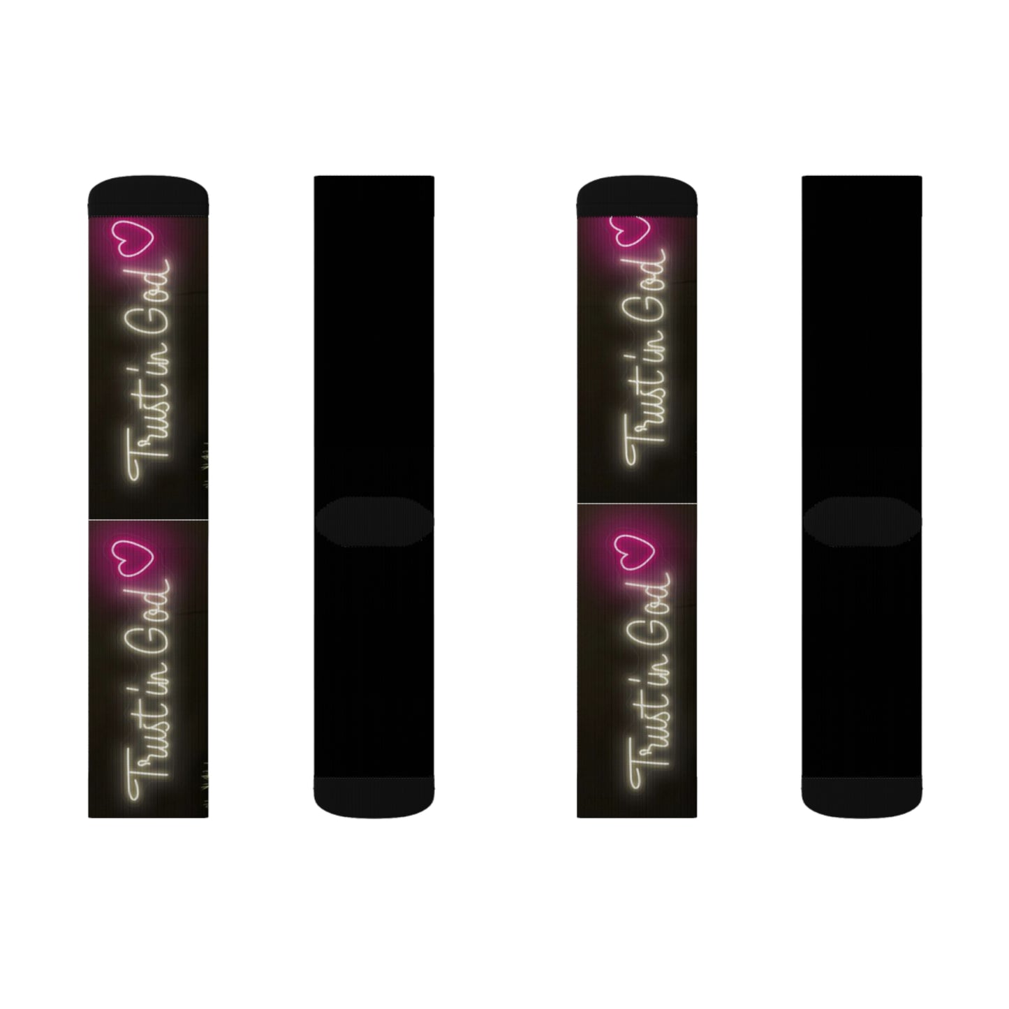 Stylish Sublimation Socks | Trust in God Design | Unique Gift for Faith, Inspirational, Cozy Vibe, Birthday, Holiday