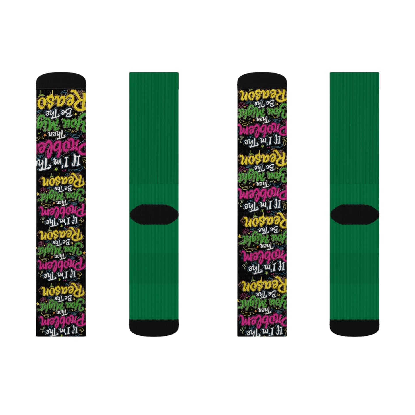 Colorful Inspirational Sublimation Socks, Creative Gift for Fun Socks