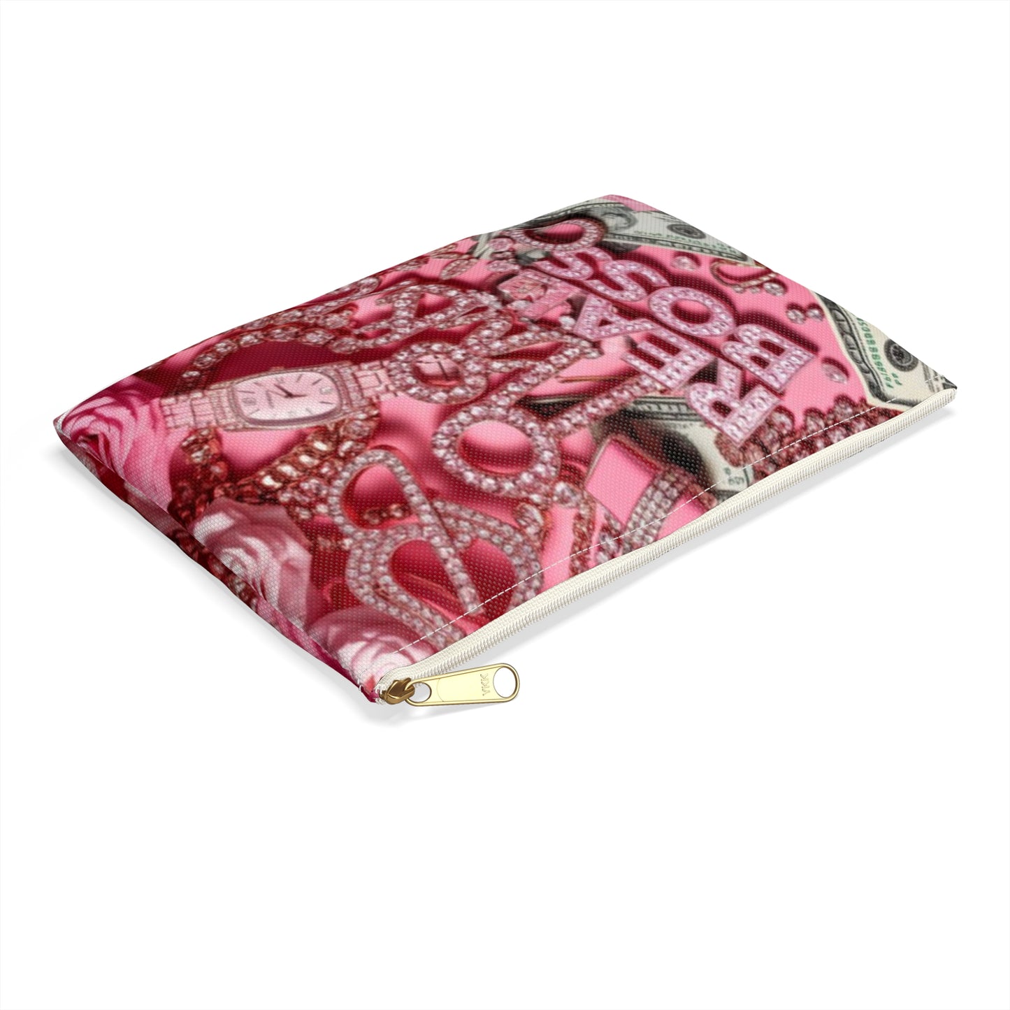 Glamorous Accessory Pouch - Stylish Makeup Bag, Pink Jewelry Organizer, Confident Gift, Fashion Statement, Travel Essentials, Boss Babe Vibe