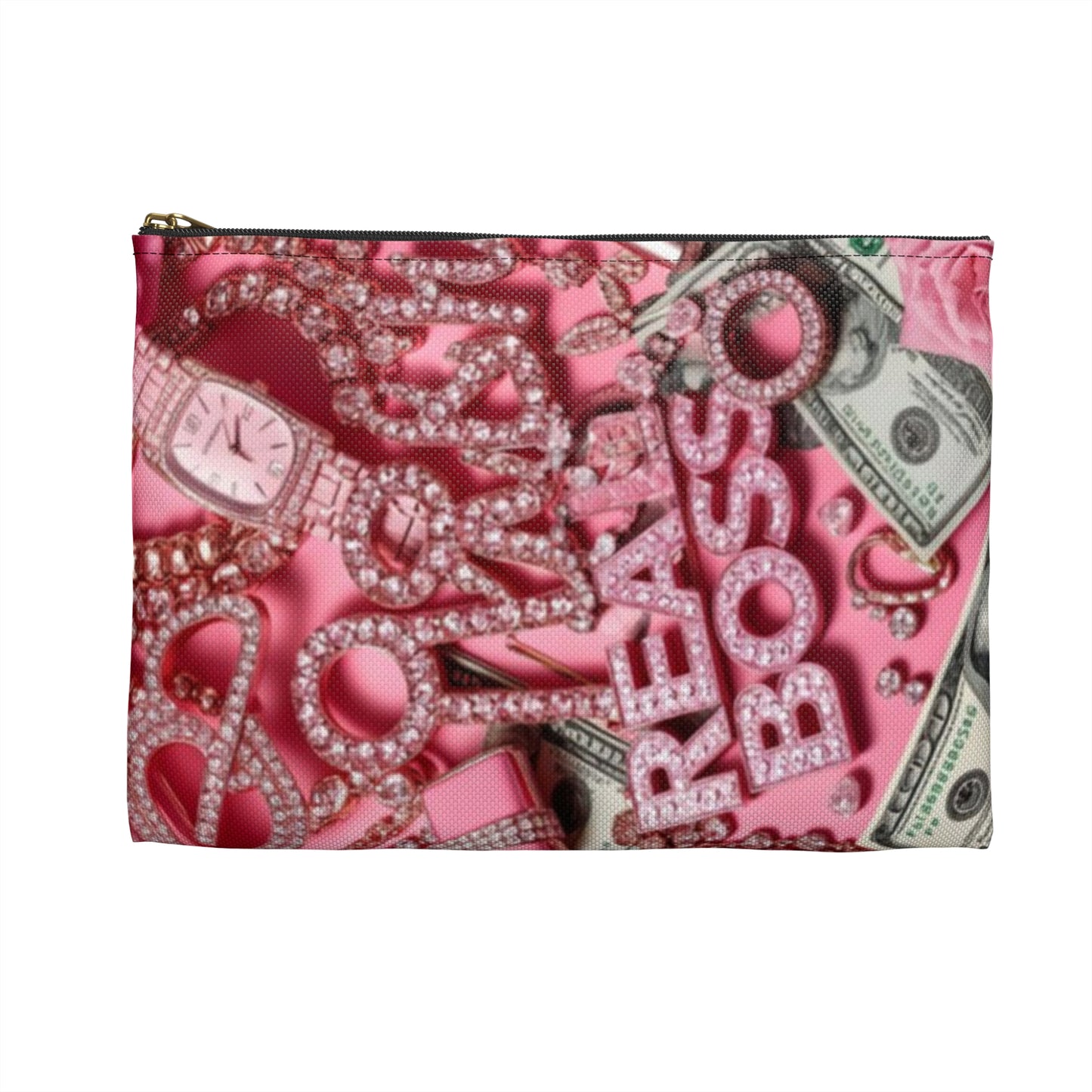 Glamorous Accessory Pouch - Stylish Makeup Bag, Pink Jewelry Organizer, Confident Gift, Fashion Statement, Travel Essentials, Boss Babe Vibe