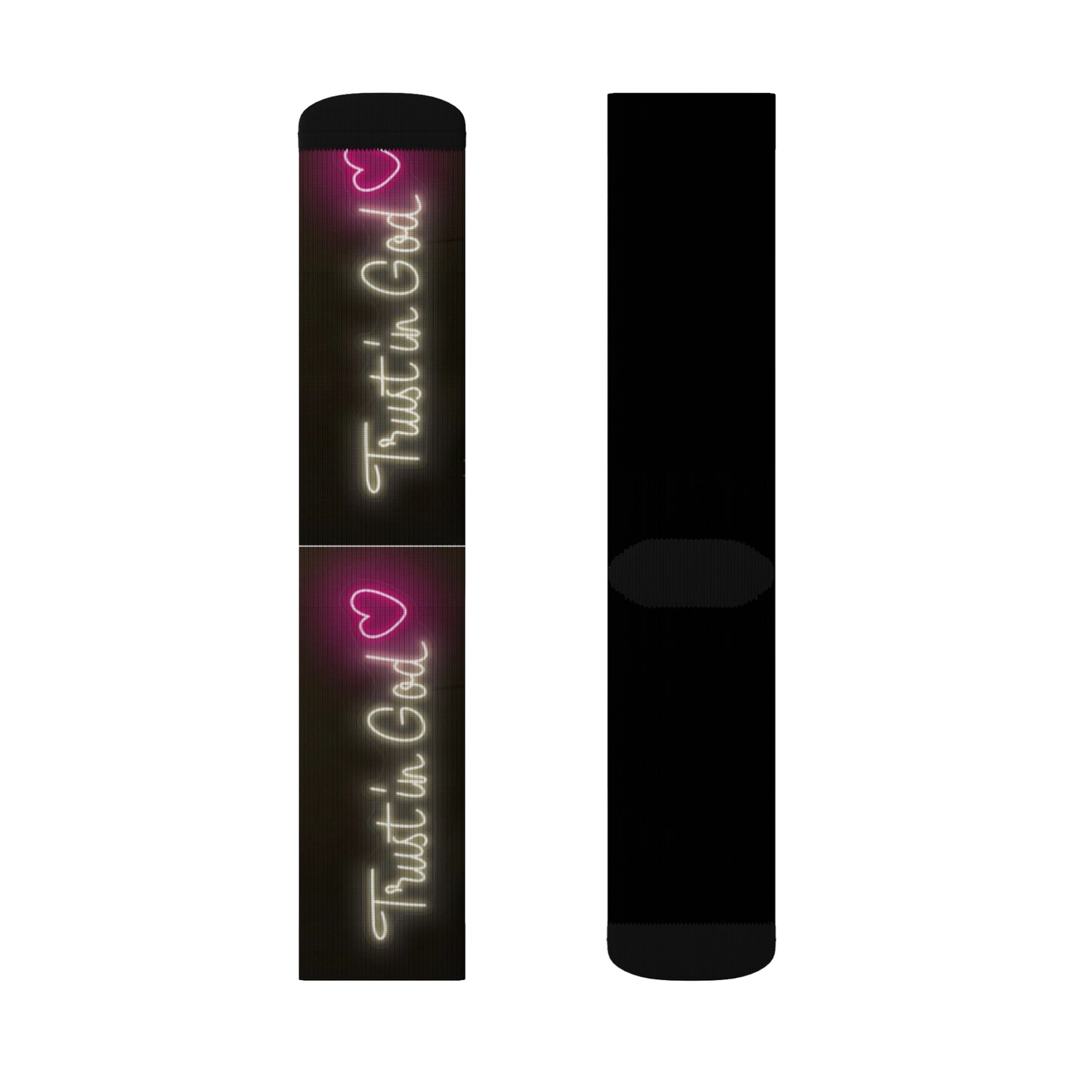 Stylish Sublimation Socks | Trust in God Design | Unique Gift for Faith, Inspirational, Cozy Vibe, Birthday, Holiday