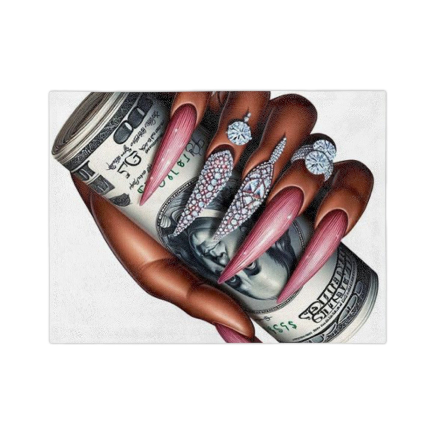 Luxury Nail Art Blanket, Cozy Throw Blanket for Home, Stylish Microfiber Blanket, Perfect Gift for Beauty Lovers, Great for Fashionistas