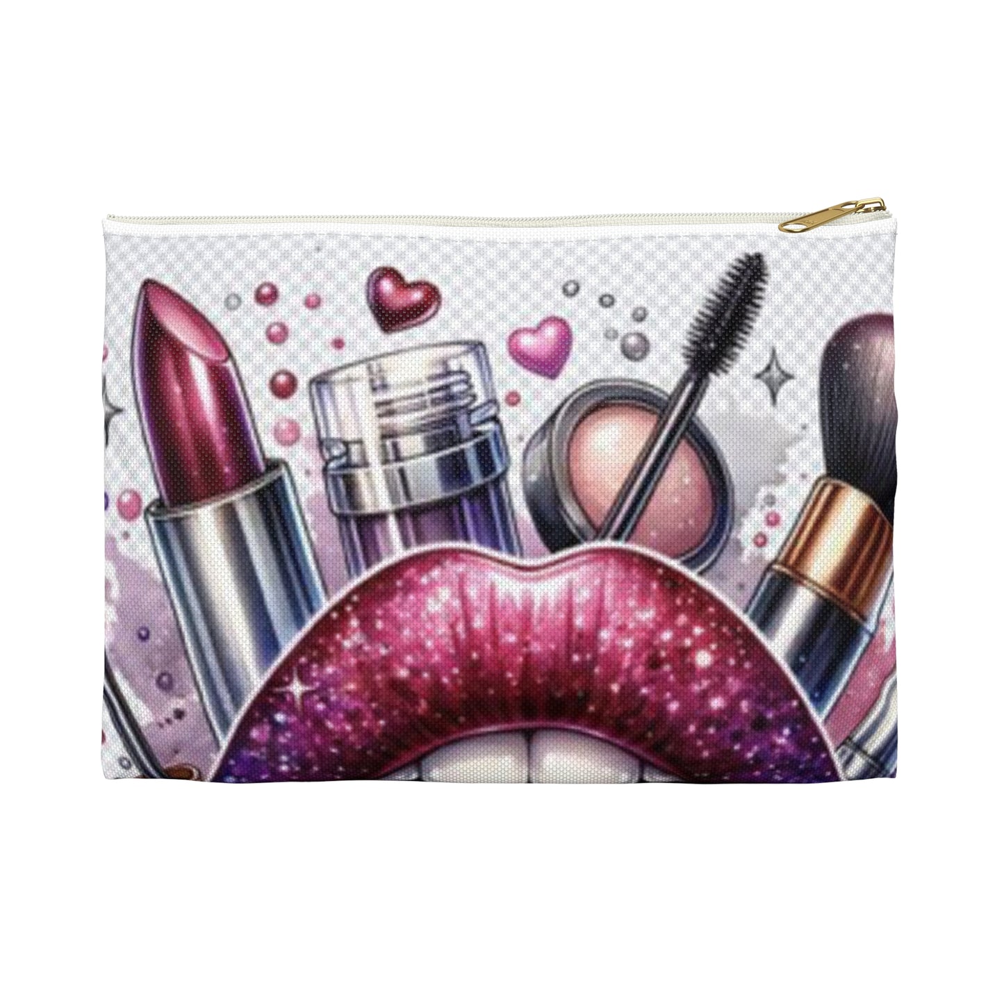 Glamorous Makeup Accessory Pouch, Makeup Bag, Cosmetic Organizer, Travel Pouch, Beauty Gift