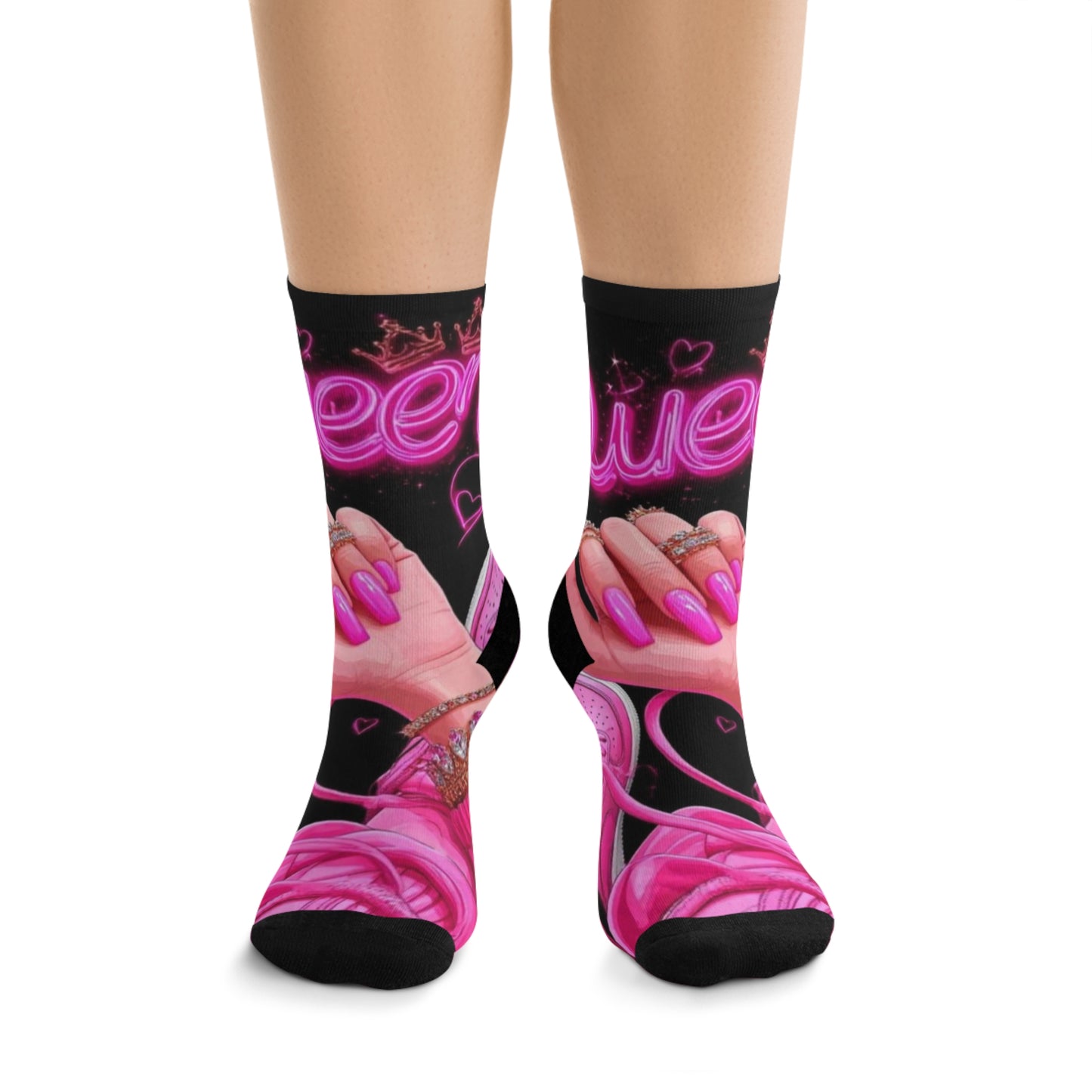 Chic Pink Neon Socks, Fun Gift for Fashion Lovers, Cozy Footwear for Parties & Everyday Wear, Unique Statement Socks, Pink Accessories