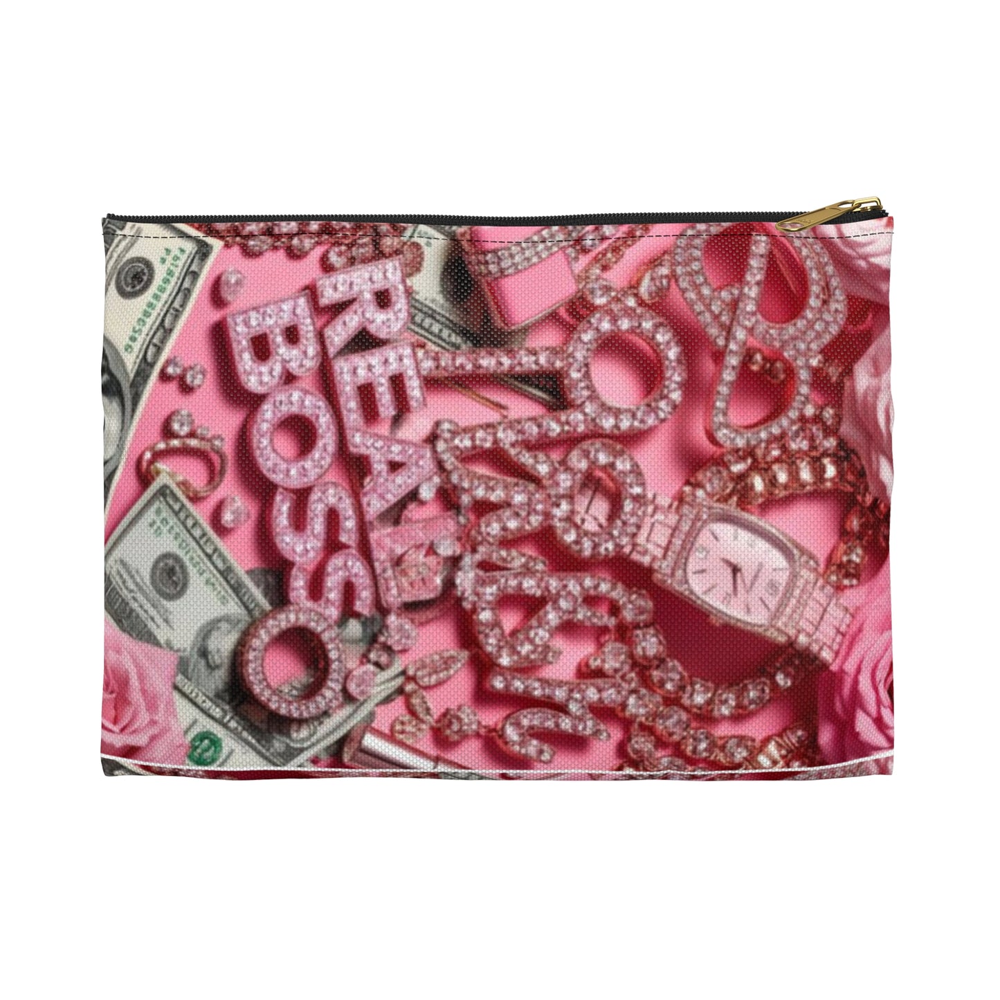 Glamorous Accessory Pouch - Stylish Makeup Bag, Pink Jewelry Organizer, Confident Gift, Fashion Statement, Travel Essentials, Boss Babe Vibe