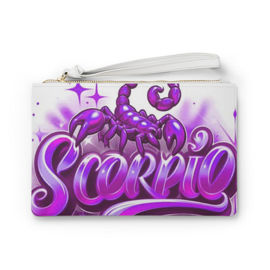 Scorpio Clutch Bag | Zodiac Scorpion Purse, Astrology Gift, Trendy Cosmetic Pouch,