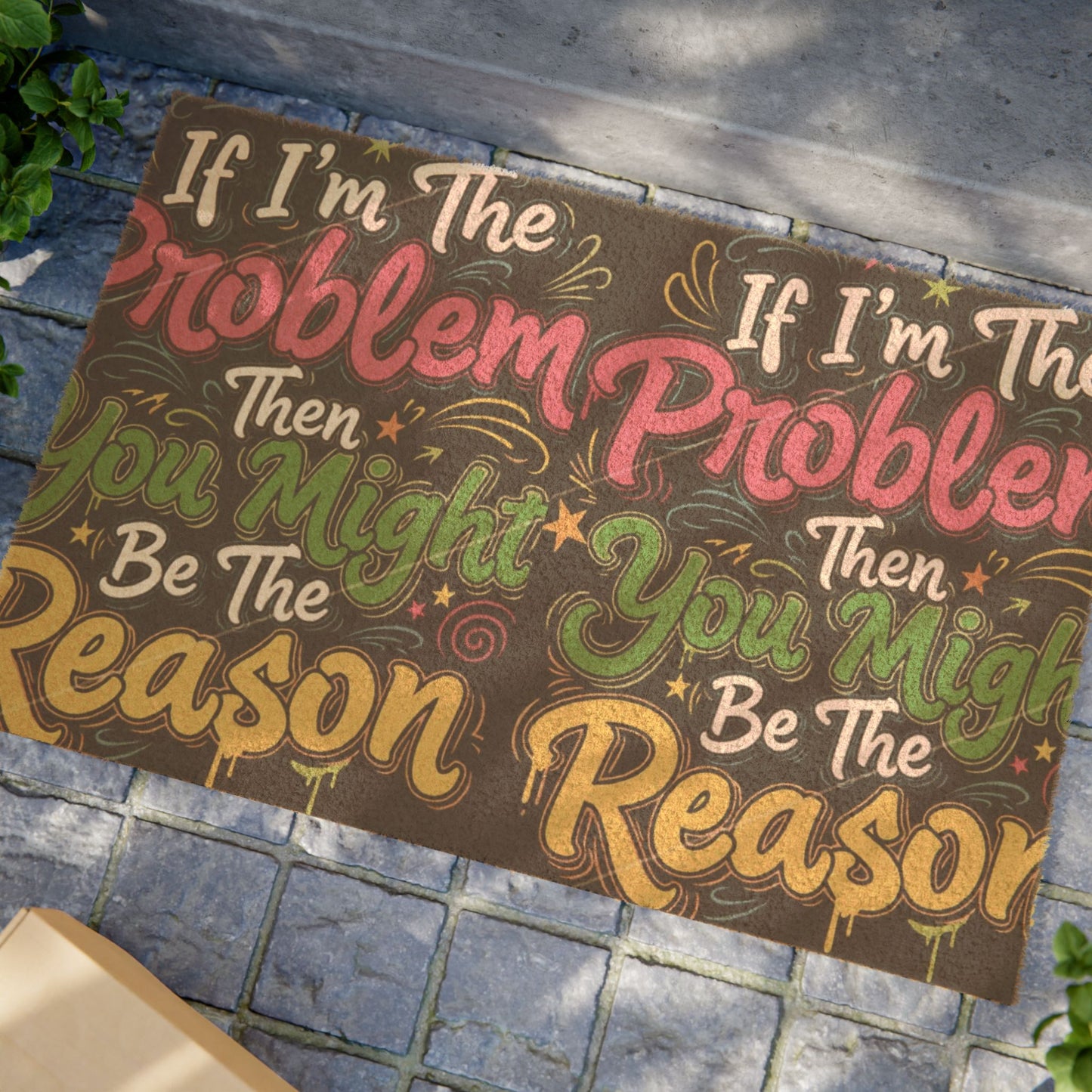 Playful Doormat with Humorous Quote, Fun Home Décor, Welcoming Entrance Mat, Gift for Friends, Housewarming Decoration