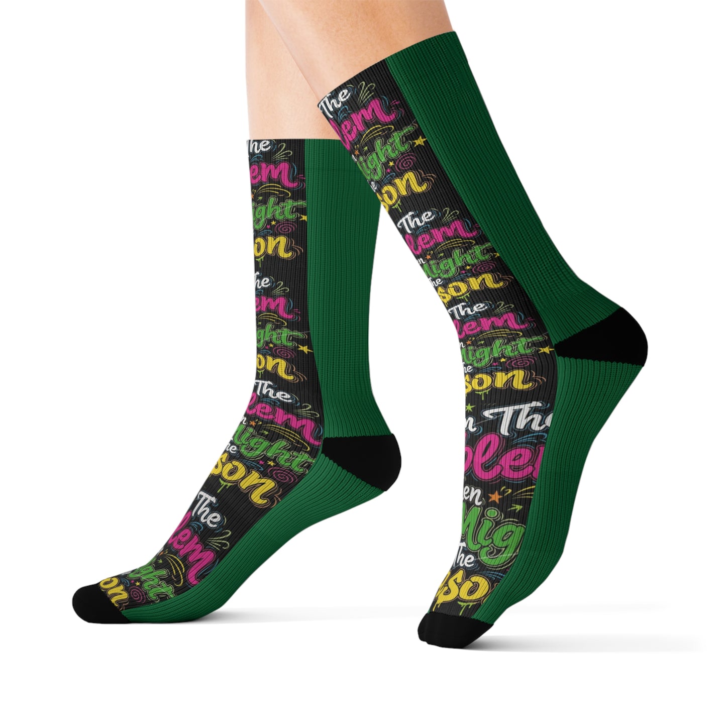 Colorful Inspirational Sublimation Socks, Creative Gift for Fun Socks