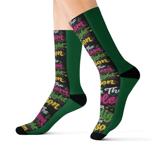 Colorful Inspirational Sublimation Socks, Creative Gift for Fun Socks