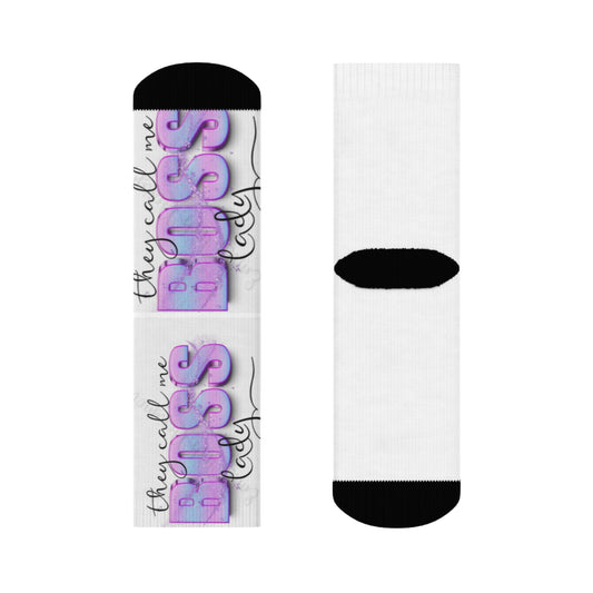 Boss Lady Crew Socks | Stylish Gift for Her, Motivational Gift,