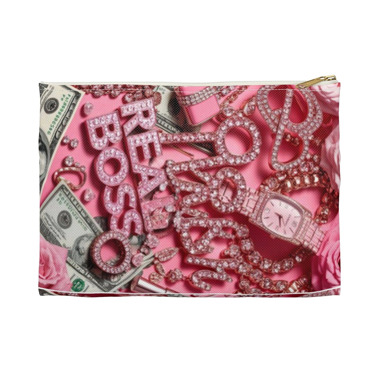 Glamorous Accessory Pouch - Stylish Makeup Bag, Pink Jewelry Organizer, Confident Gift, Fashion Statement, Travel Essentials, Boss Babe Vibe