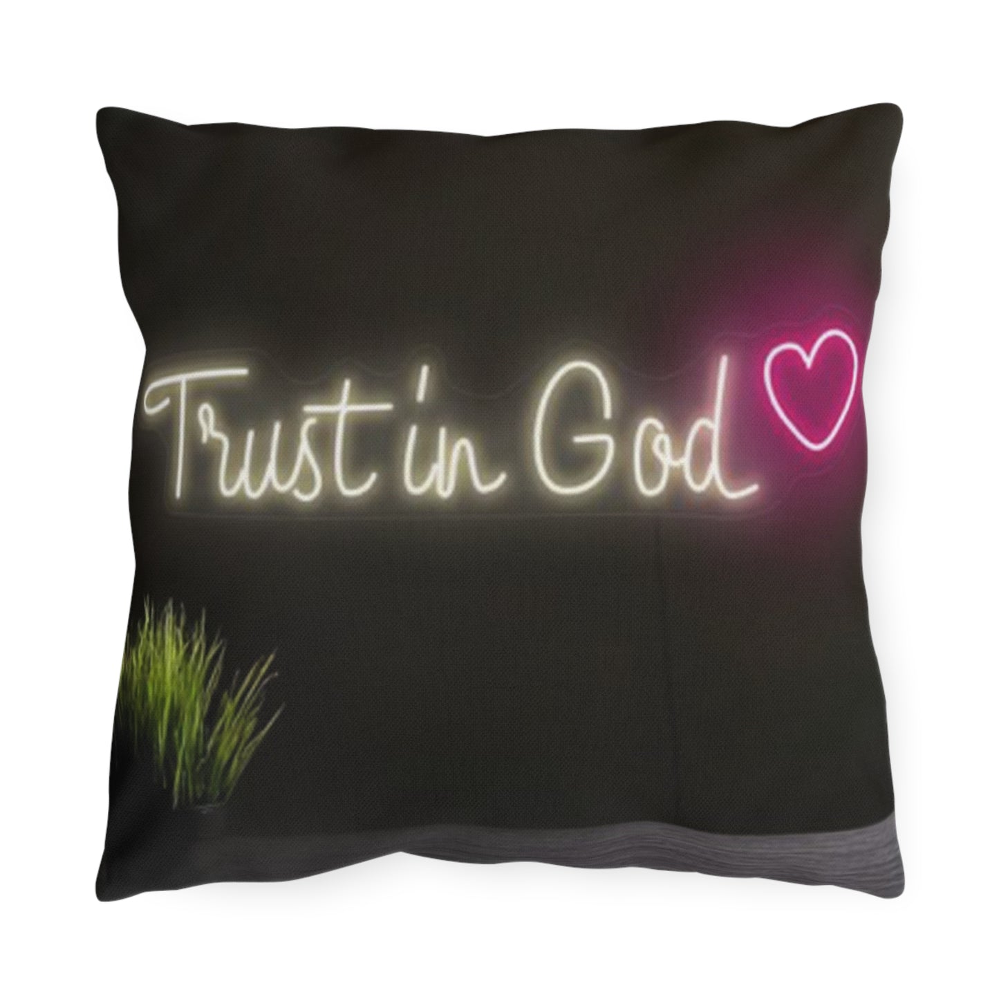 Outdoor Decorative Pillows - Trust in God Design, Garden Accent, Patio Comfort