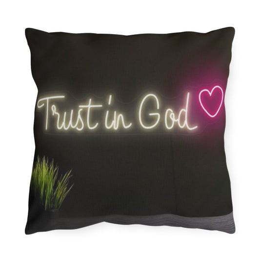 Outdoor Decorative Pillows - Trust in God Design, Garden Accent, Patio Comfort