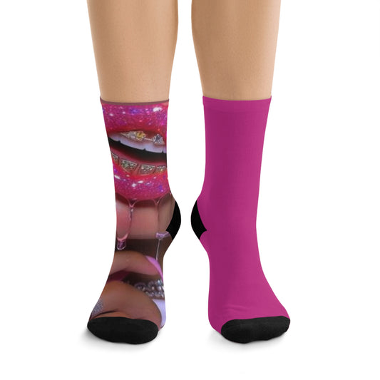 Vibrant Recycled Poly Socks with Bold Design, Eco-Friendly Socks, Fun Athletic Socks, Unique Gift Socks, Trendy Accessories for Footwear