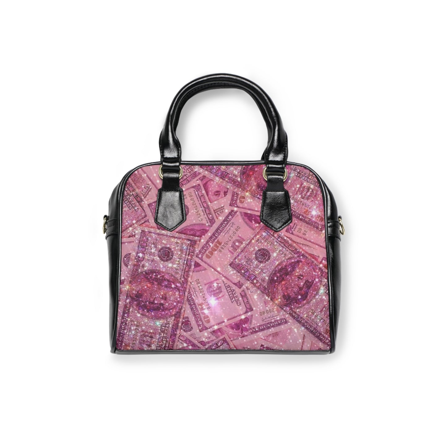 Glamorous Money Print Shoulder Handbag - chic purse, trendy tote, fashion accessory, gift for her, statement bag