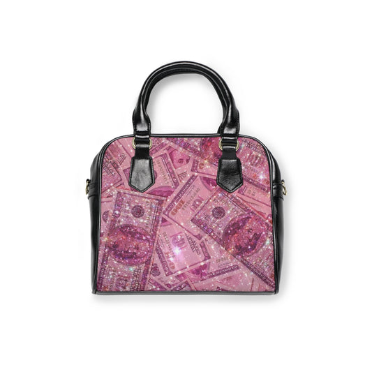 Glamorous Money Print Shoulder Handbag - chic purse, trendy tote, fashion accessory, gift for her, statement bag