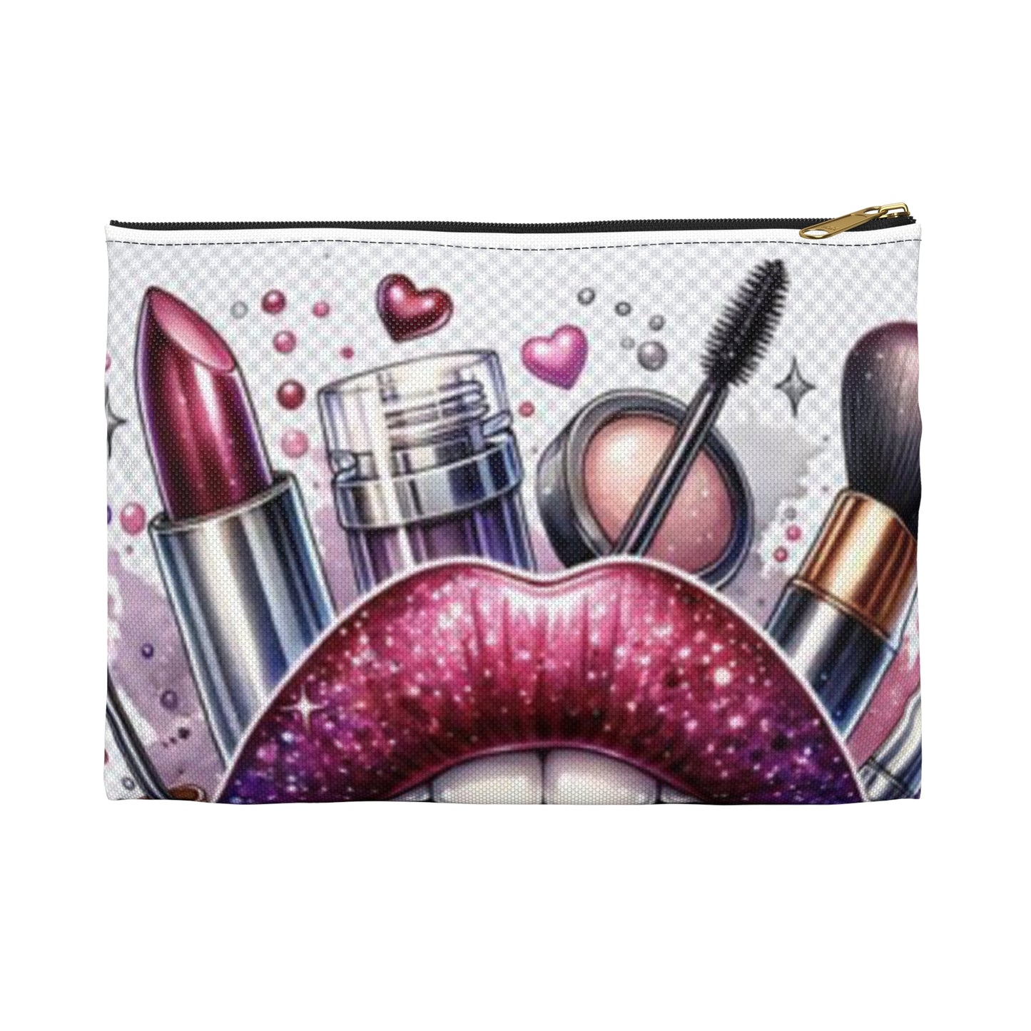 Glamorous Makeup Accessory Pouch, Makeup Bag, Cosmetic Organizer, Travel Pouch, Beauty Gift